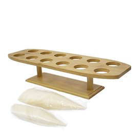 Bamboo Serving Cone Holder 12 Slots (4 Units)