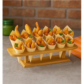 Bamboo Serving Cone Holder 12 Slots (1 Units)