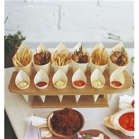 Bamboo Serving Cone Holder 12 Slots (1 Units)