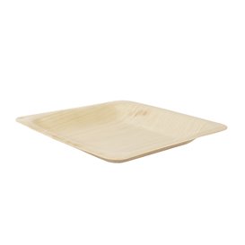 Square Wooden Plate 10,5x10,5cm (25 Units)