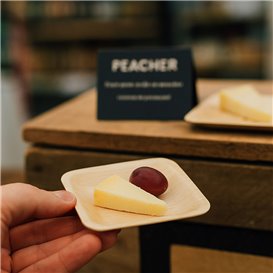 Square Wooden Plate 9x9cm (600 Units)