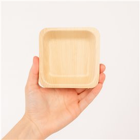 Square Wooden Plate 9x9cm (25 Units)