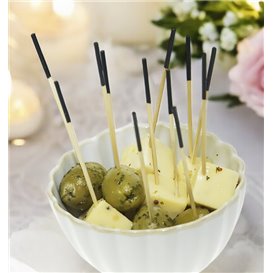 Bamboo Skewer Black Tip 7cm (3.600 Units)