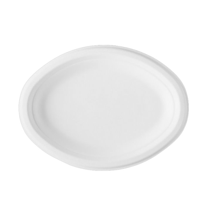 Sugarcane Tray Bagasse White 25,4x17,5 cm (50 Units) 