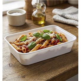 Rectangular Container in PP White 500ml 17,4x11,6x3,5cm (500 Units)