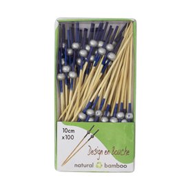 Bamboo Skewer Blue/Silver 10cm (1.200 Units)