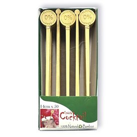 Bamboo 0% Alcohol Drink Stirrer 14cm (50 Units)
