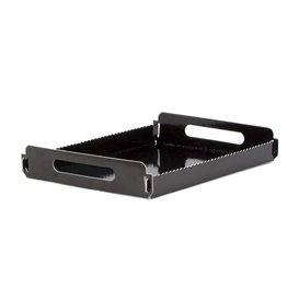 Paper Tray with Handles Rectangular shape Black 16x23 cm (10 Units) 