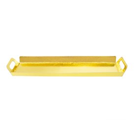 Paper Tray with Handles Rectangular shape Gold 32x7,5 cm (5 Units)