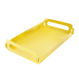 Paper Tray with Handles Rectangular shape Gold 12x19cm (100 Units) 