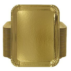 Paper Tray Rectangular shape Gold 16x22 cm (1.000 Units)