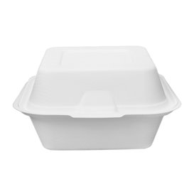 Sugarcane Burger Box White 15x15x8cm (50 Units) 