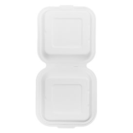 Sugarcane Burger Box White 15x15x8cm (50 Units) 