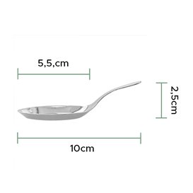 Plastic Sauce Mini Spoon PS Silver 10 cm (50 Units) 