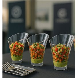 Mini Angled Appetizer Round Cup PS Transparent 195ml (10 Units) 