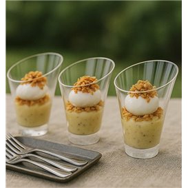 Mini Angled Appetizer Round Cup PS Transparent 195ml (10 Units) 