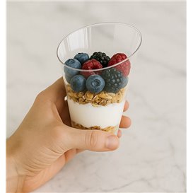 Mini Angled Appetizer Round Cup PS Transparent 195ml (100 Units) 