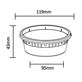 Plastic Deli Range Container in PP Transparent with Lid 240ml (240 Units)