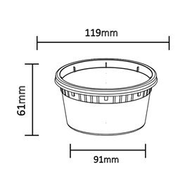 Plastic Deli Range Container in PP Transparent with Lid 360ml (240 Units)