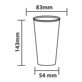Transparent Shatterproof Reusable PP Cocktail Cup 470 ml (200 Units)