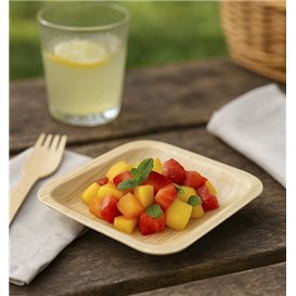 Square Wooden Plate 10,5x10,5cm (600 Units)