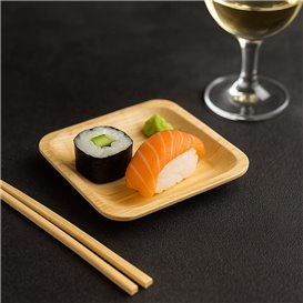 Square Wooden Plate 9x9cm (25 Units)