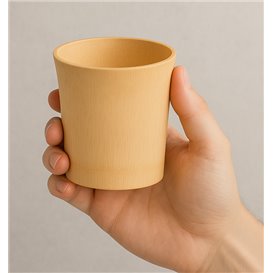 Natural Carved Bamboo Cup Reusable Catering 8,4x9,2x9cm (2 Units)