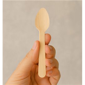 Wooden Taster Spoon Eco Disposable 11cm in box (100 Units)