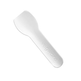 Paper Ice Cream Spoon Compostable White 9cm (50 Units)