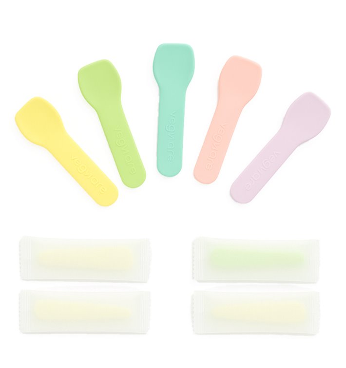 Paper Ice Cream Spoon Wrapped Assorted Colours 'Tutti Frutti' 9cm (2.000 Units)