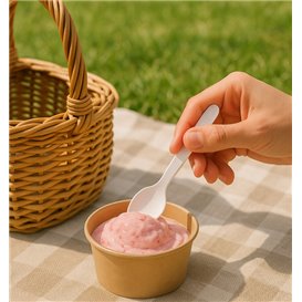 Paper Teaspoon Compostable White 11.5cm (50 Units)