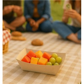 Bamboo Paper Food Tray Kraft 350ml 16,5x12x4,4cm (1000 Units)