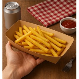 Bamboo Paper Food Tray Kraft 700ml 20,5x15x5,2cm (500 Units)