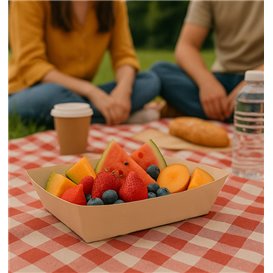 Bamboo Paper Food Tray Kraft 800ml 24x16x5,2cm (500 Units)