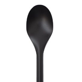 Reusable Soup Spoon in PP Black 15cm (50 Units)