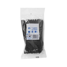 Reusable Soup Spoon in PP Black 15cm (25 Units)