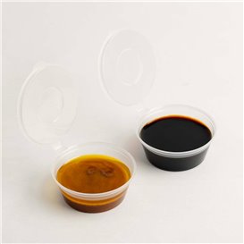 PP Clear Plastic Souffle Cup with Hinged Lid Round 60ml (50 Units)