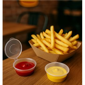 PP Plastic Souffle Cup with Hinged Lid Round 60ml (1.000 Units)