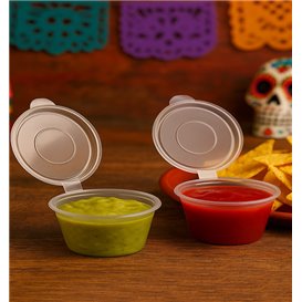 PP Plastic Souffle Cup with Hinged Lid Round 60ml (1.000 Units)