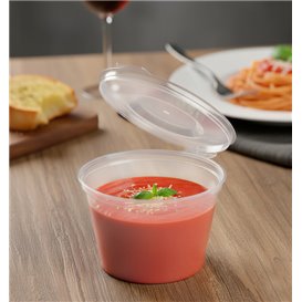 PP Plastic Souffle Cup with Hinged Lid Round 120ml (50 Units)