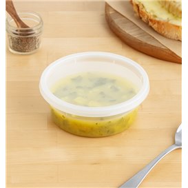Plastic Container in PP with Lid Transparent "Deli Range" 240ml (240 Units)