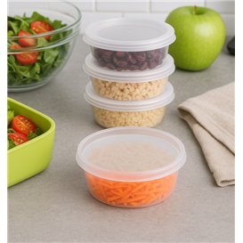 Plastic Container in PP with Lid Transparent "Deli Range" 240ml (240 Units)