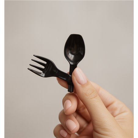 Black spork for hospitality use
