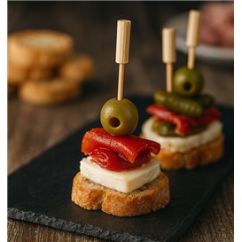 Bamboo Food Picks Cylinder 7cm (100 Units)