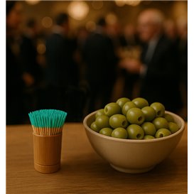 Bamboo Food Picks Turquoise Tip 7cm (300 Units)