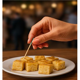 Bamboo Food Picks Turquoise Tip 7cm (300 Units)