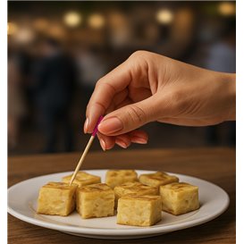 Bamboo Food Picks Fuchsia Tip 7cm (3.600 Units)