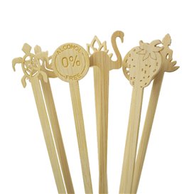 Bamboo 0% Alcohol Drink Stirrer 18cm (50 Units)