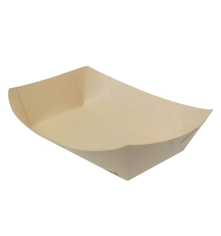 Bamboo Paper Food Tray Kraft 700ml 20,5x15x5,2cm (125 Units)