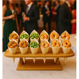 Bamboo Serving Cone Holder 12 Slots (1 Units)